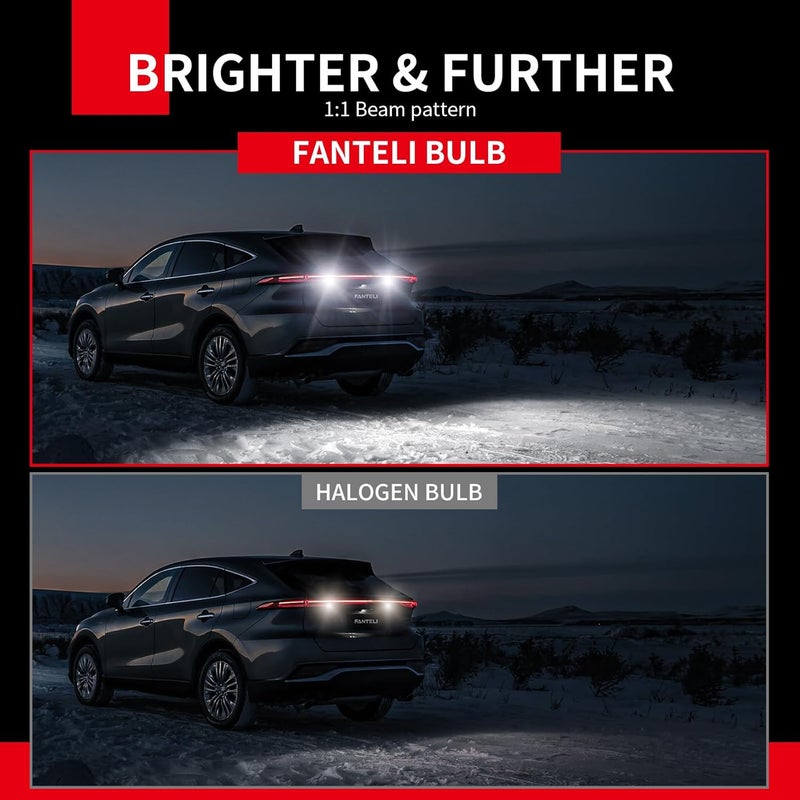 FANTELI 7443 7440 LED Bulb for Reverse Lights, 500% Brighter 7441 7444 7443R T20 W21W High Power 21-SMD Chipsets LED Backup Tail Brake Lights, 6500K White (Upgraded, Pack of 2) - Image 3